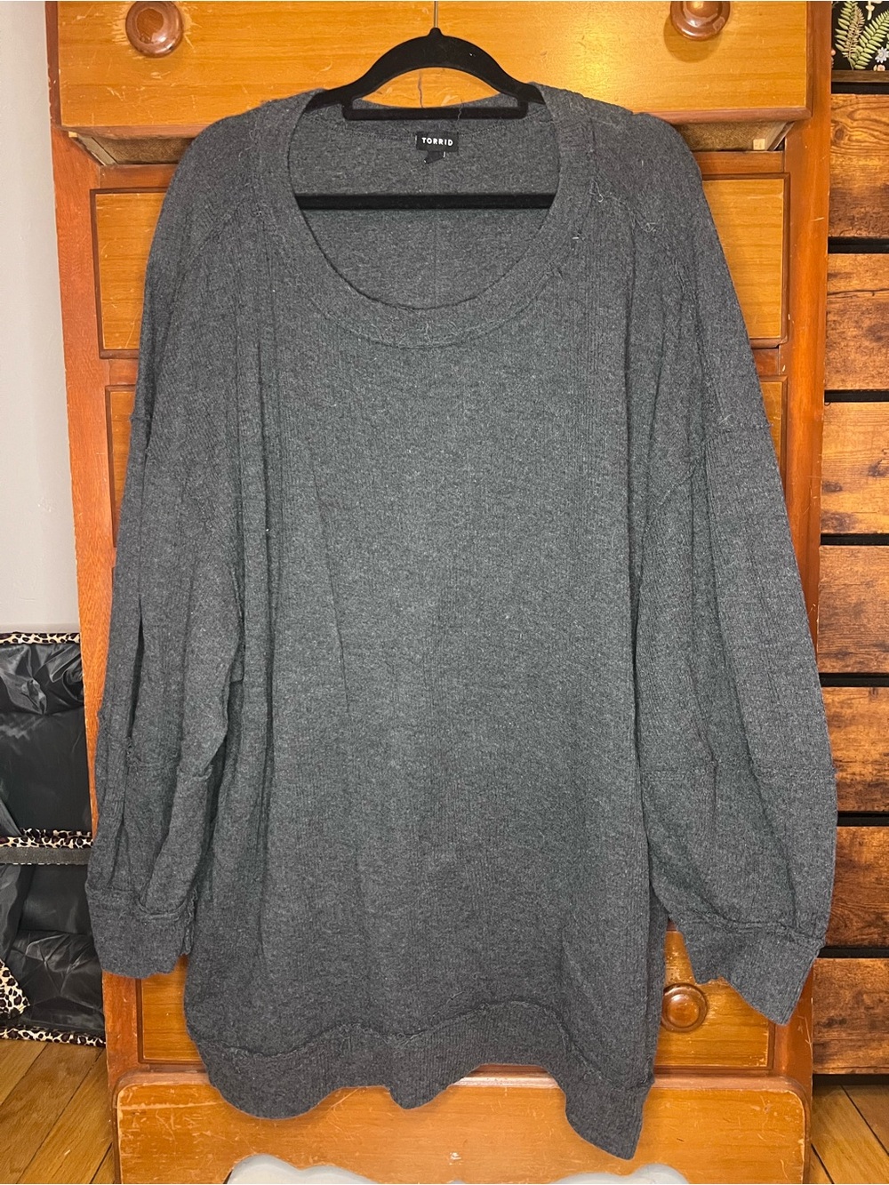 Torrid Charcoal Gray Knit Long Sleeve